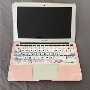 MacBook Air with Pink Keyboard Cover